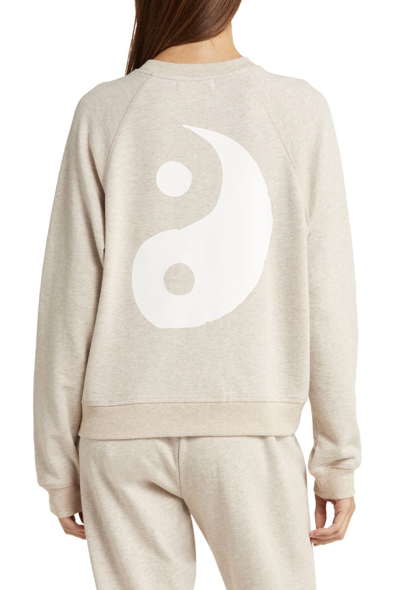 Bridget Yin & Yang Cotton French Terry Sweatshirt, Alternate, color, OATMEAL HEATHER
