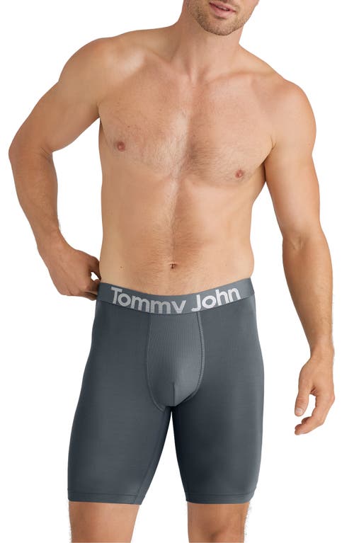 Tommy John 360 Sport 8-inch Essentials Boxer Briefs In Black/turbulence/monument
