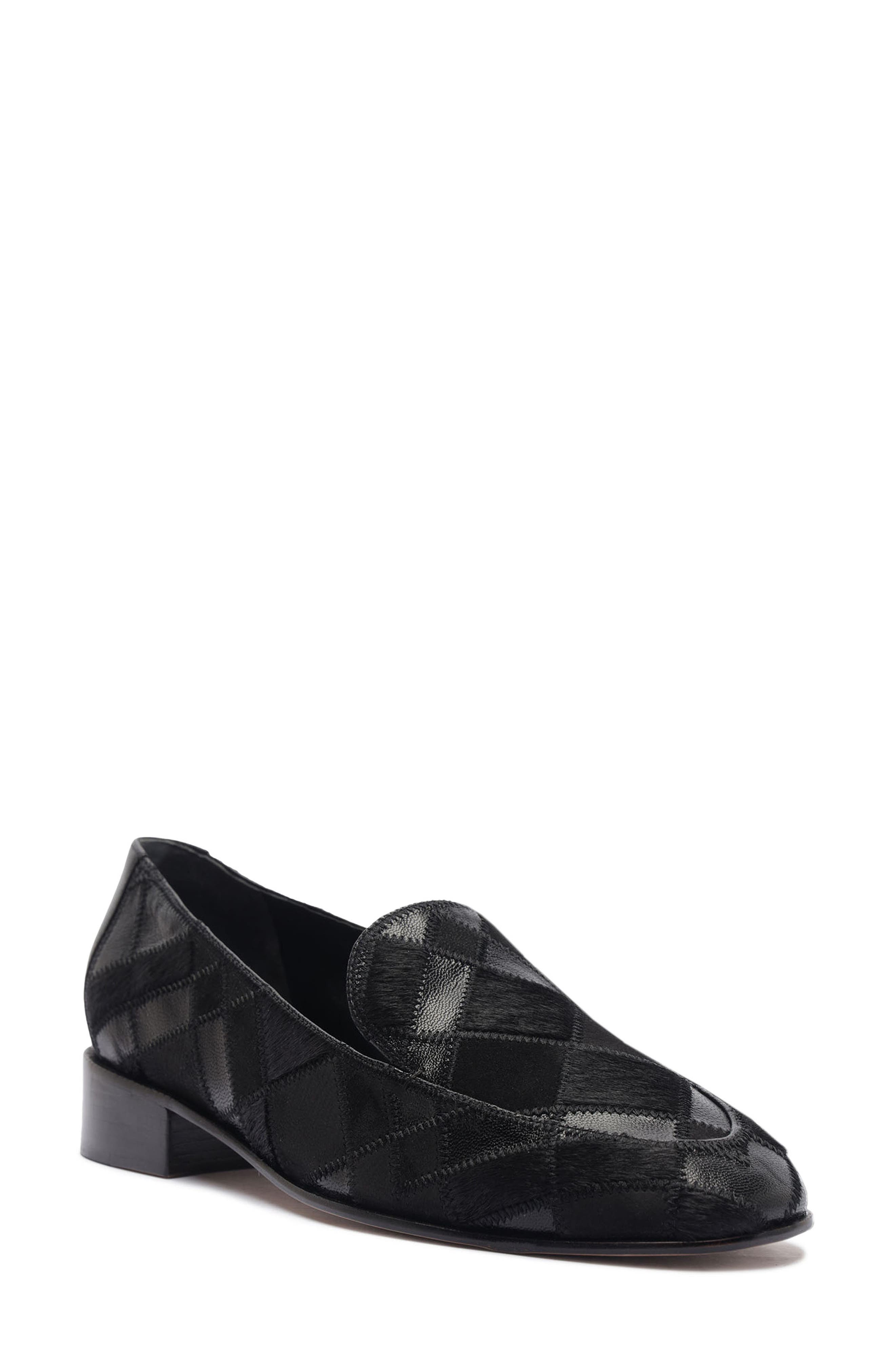 Annelise Leather Loafer, Main, color, BLACK