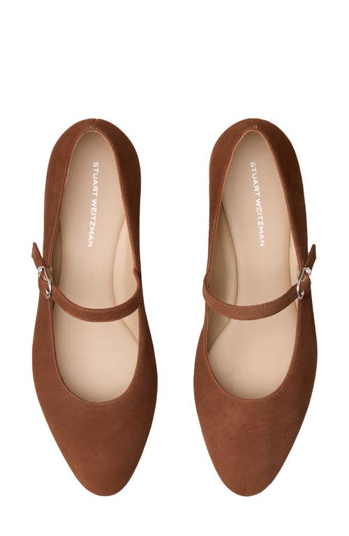 Stuart Weitzman Analeise Mary Jane Flat In Brown