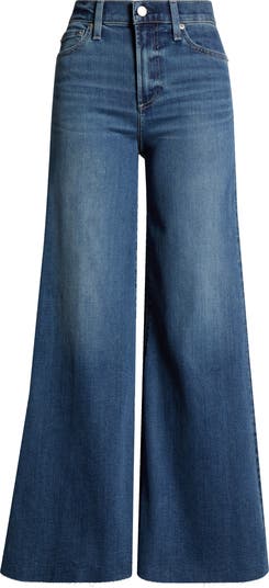 Pistola Izzy Raw Hem Mid Rise Wide Leg Flare Jeans Nordstrom