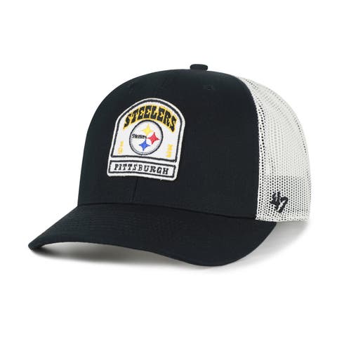 Men's '47  Black Pittsburgh Steelers  Headstone Trucker Adjustable Hat
