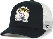 '47 Men's '47 Black Pittsburgh Steelers Headstone Trucker Adjustable Hat