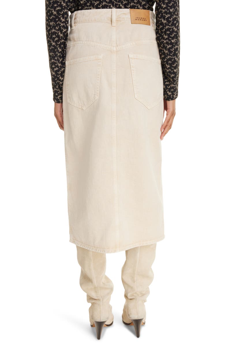 Isabel Marant Étoile Vandy Front Button Denim Midi Skirt, Alternate, color,