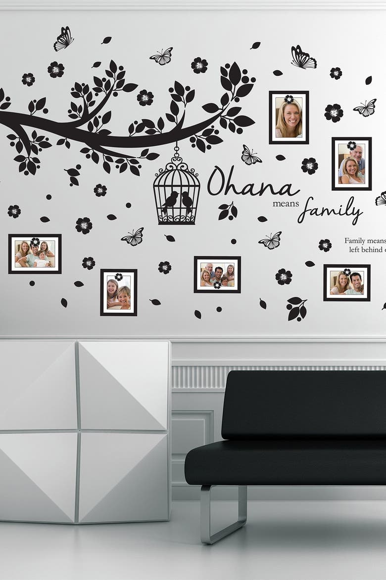 Family Photo Tree Black Frame Decal, Main, color, BLACK