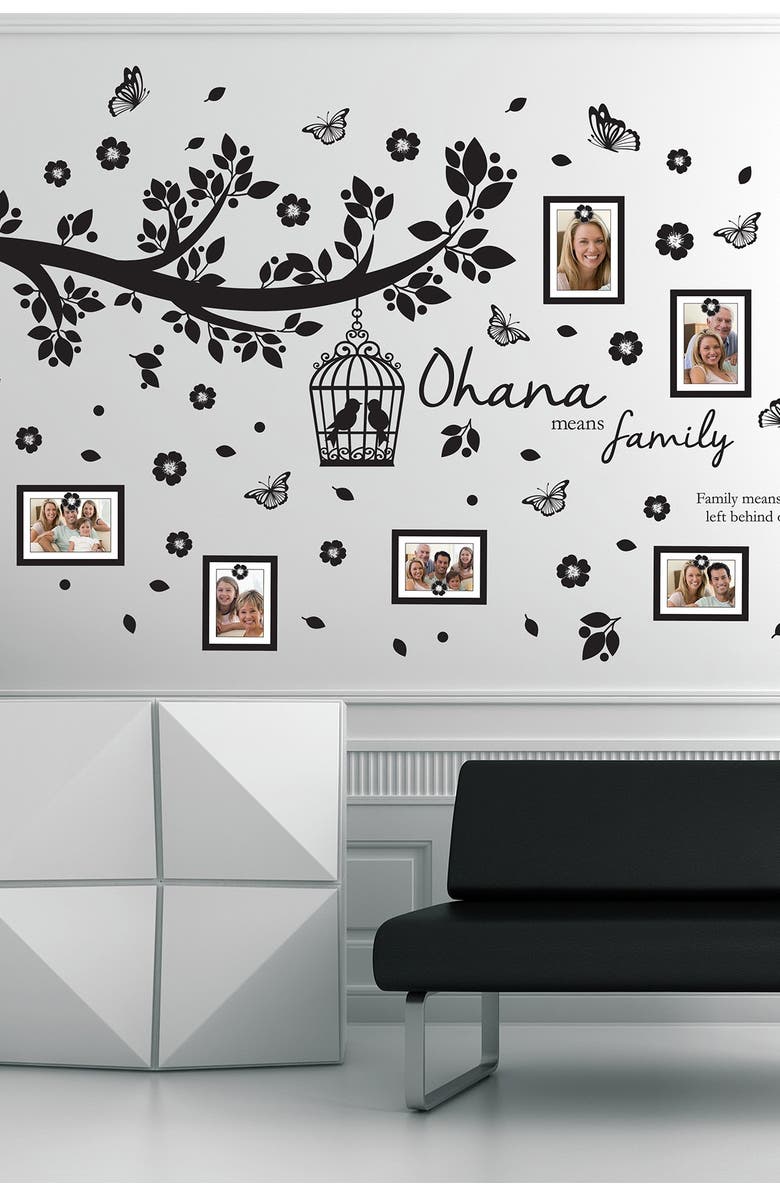 WALPLUS Family Photo Tree Black Frame Decal, Main, color, Black