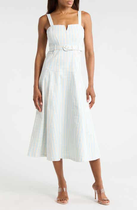 Cinq à Sept Tina Gingham Belted Denim Sundress