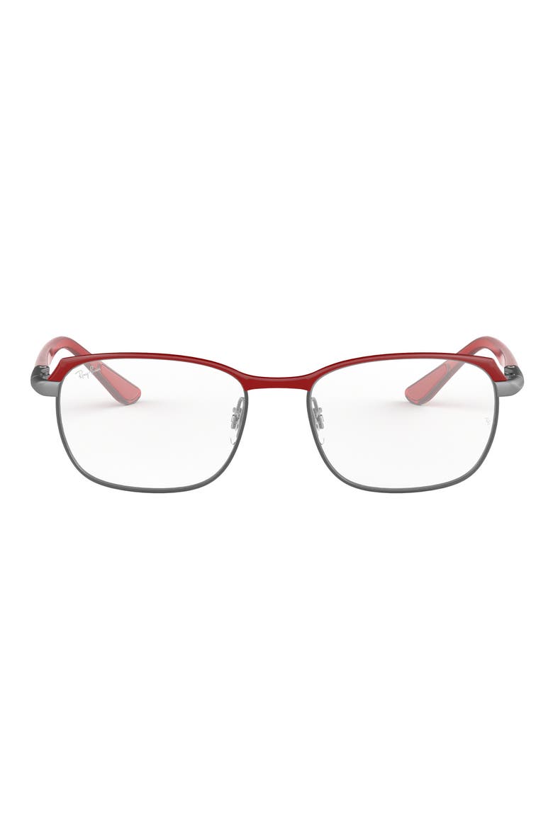 RX6420 52mm Rectangular Optical Glasses, Main, color, BORDEAUX