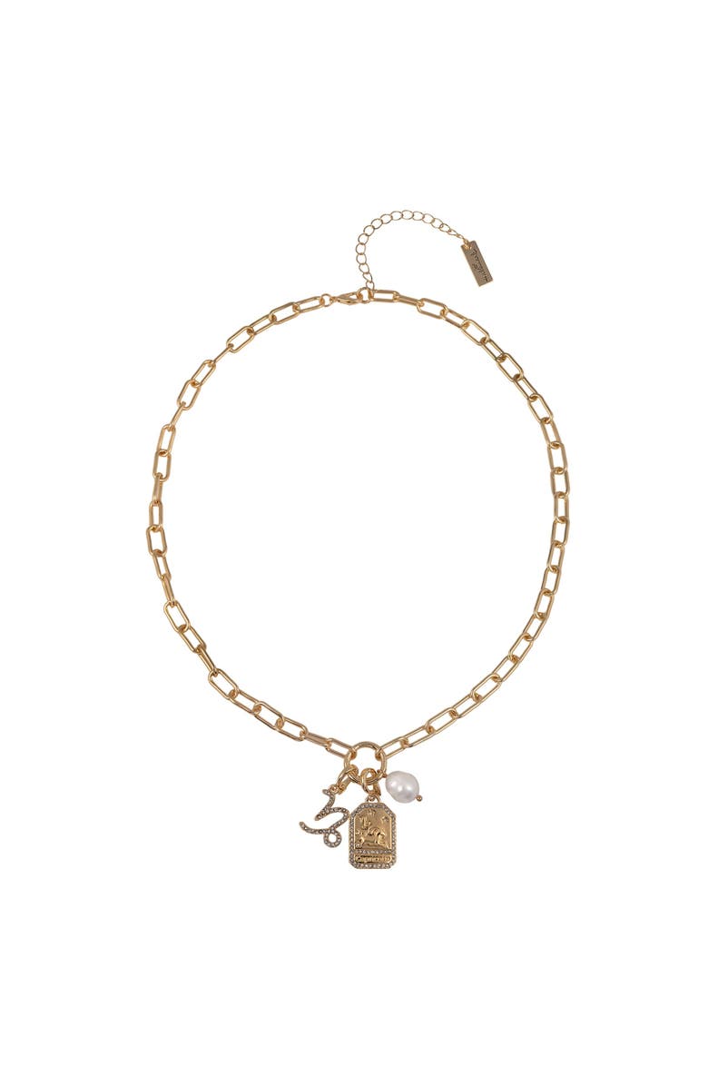 Hallmark Capricorn Pendant Necklace, Main, color, Gold