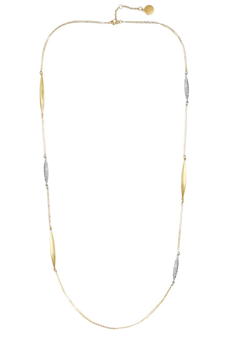 Two-Tone Station Chain Long Necklace, Alternate, color, GOLD TONE