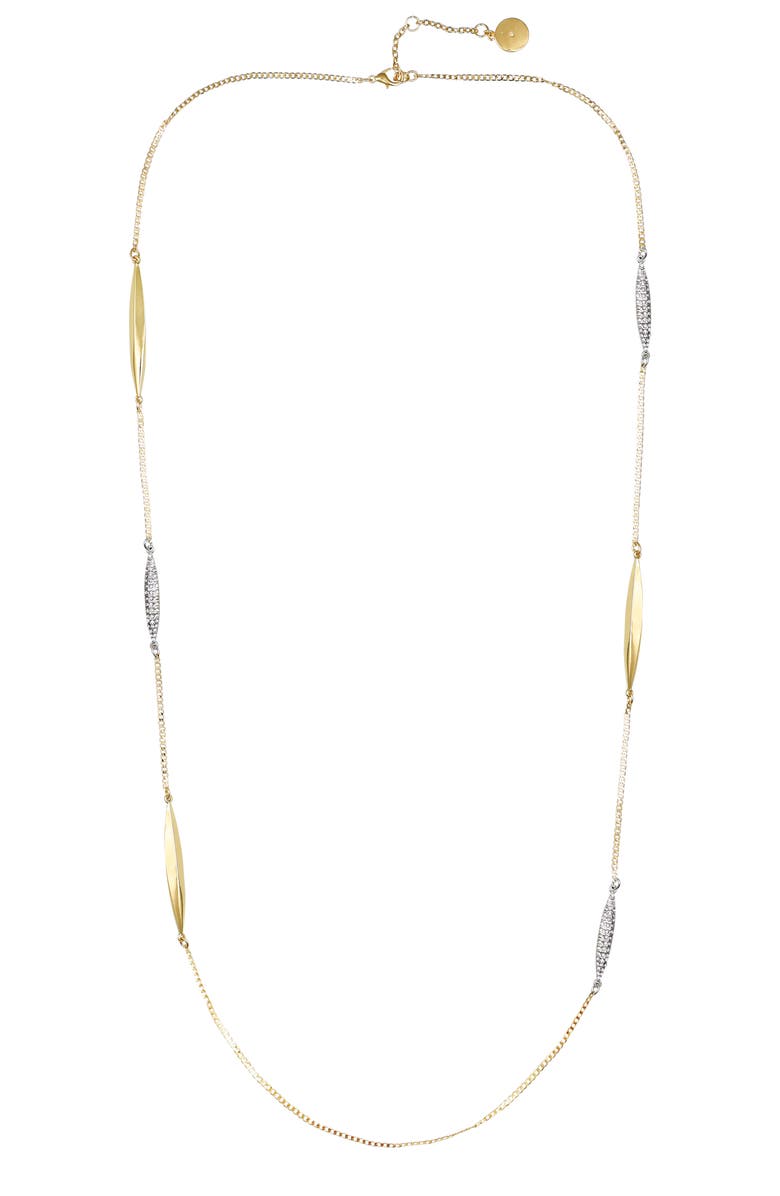 Vince Camuto Two-Tone Station Chain Long Necklace, Alternate, color, Gold Tone