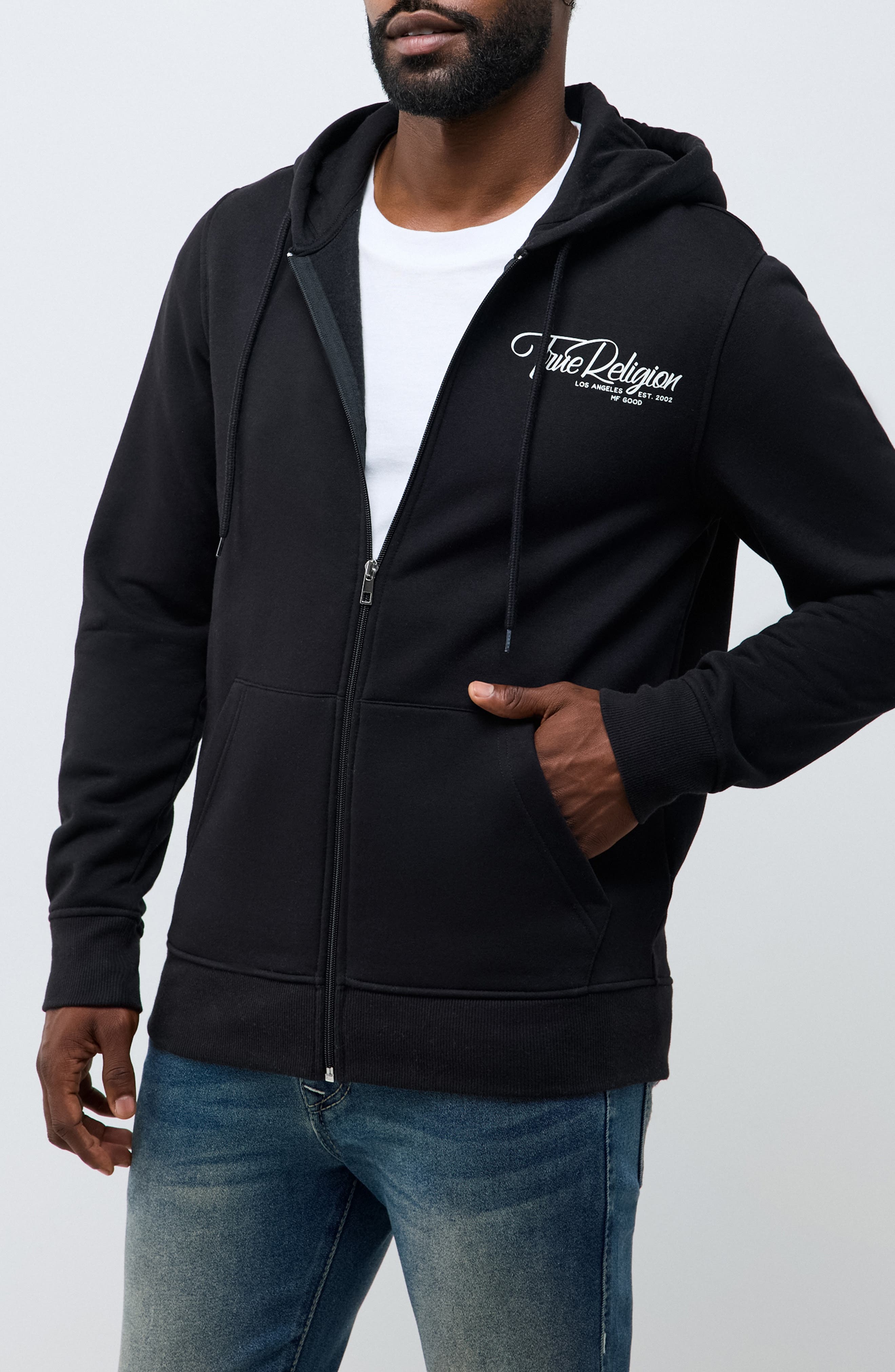 True Religion Ribbon Sketch Full Zip Hoodie (Men) | Nordstromrack