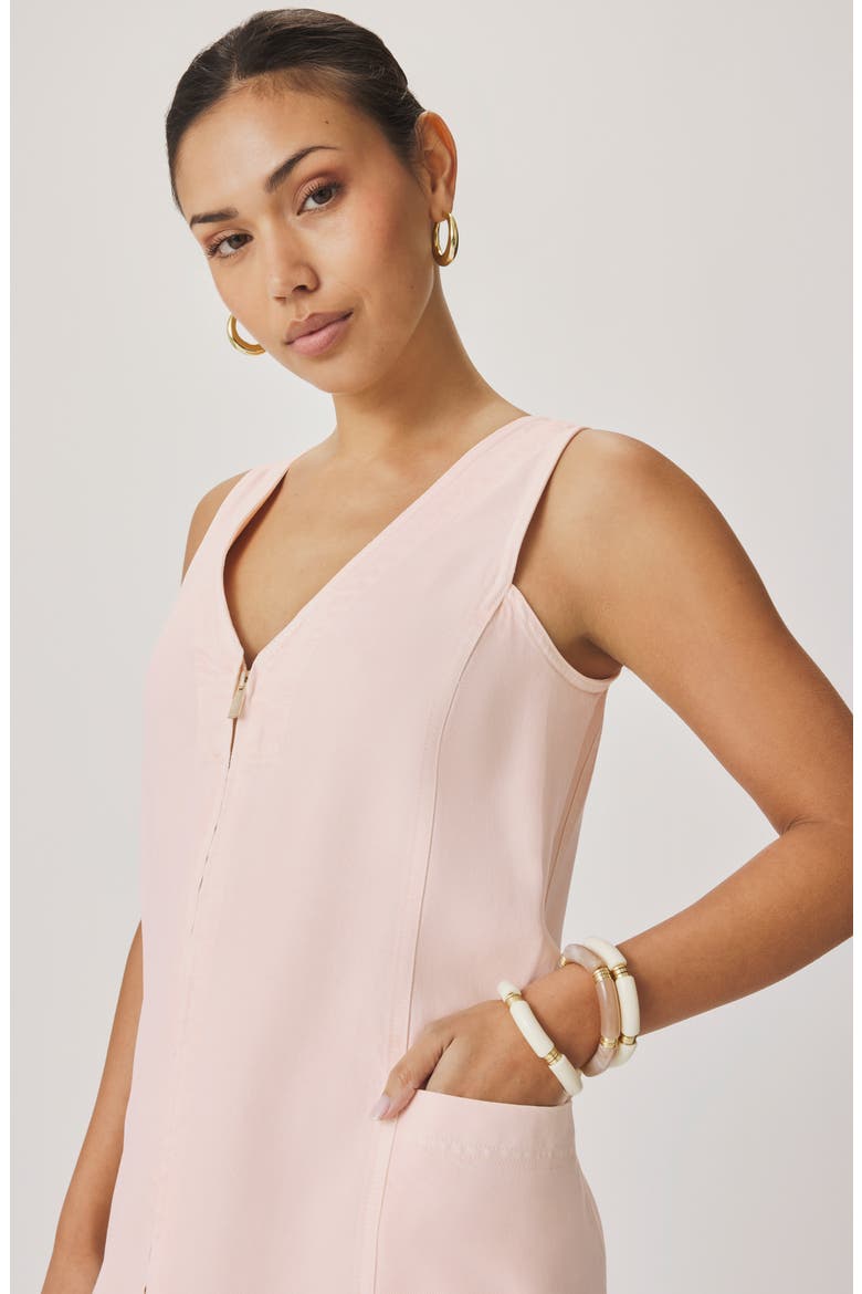 Lounge Zip Front Minidress, Alternate, color, ROSE PETAL PINK