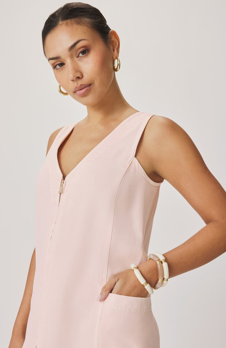 Splendid Lounge Zip Front Minidress, Alternate, color, Rose Petal Pink