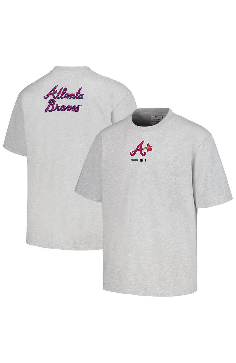PLEASURES Men's PLEASURES  Gray Atlanta Braves Mascot T-Shirt, Main, color, 