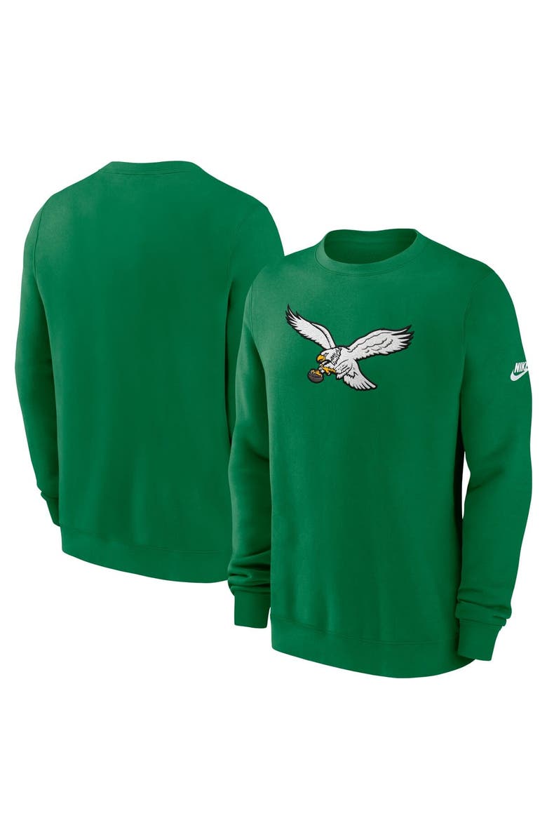 Nike Men's Nike Kelly Green Philadelphia Eagles Swing Pass Rewind Club Pullover Sweatshirt, Main, color, Kelly Green
