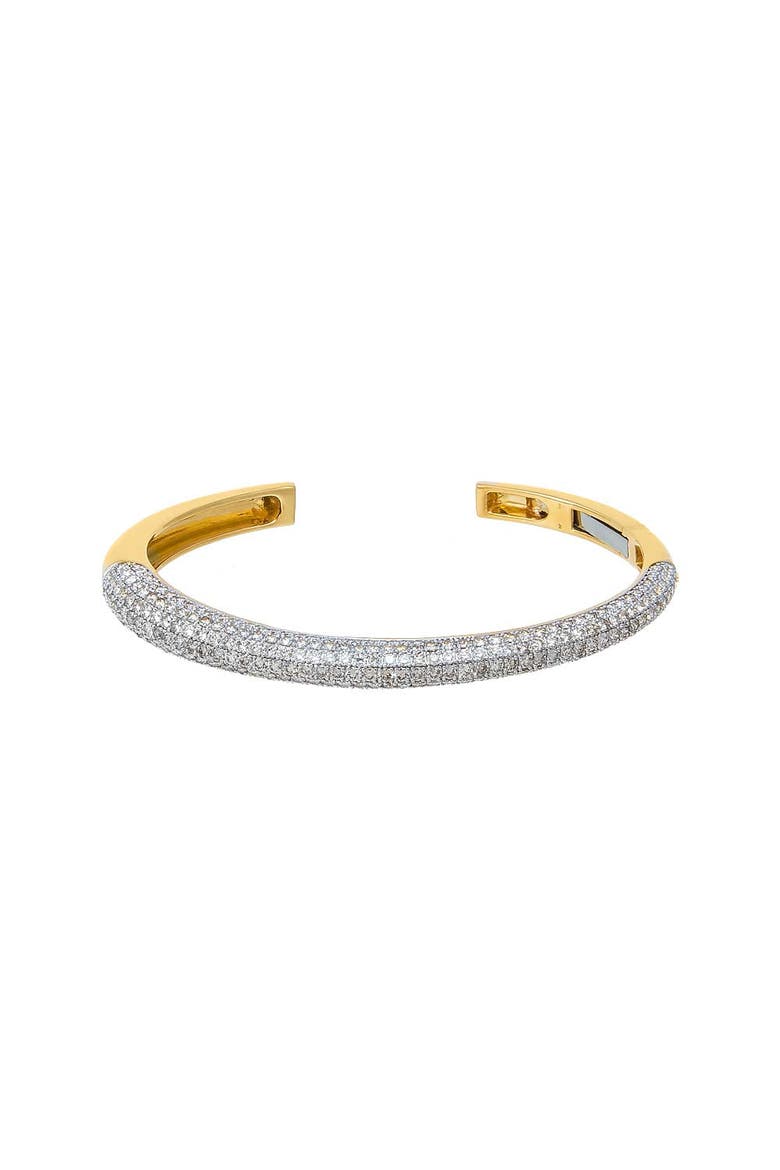 Diamond Rounded Pave Open Bangle Bracelet 14K, Alternate, color, 14K Gold