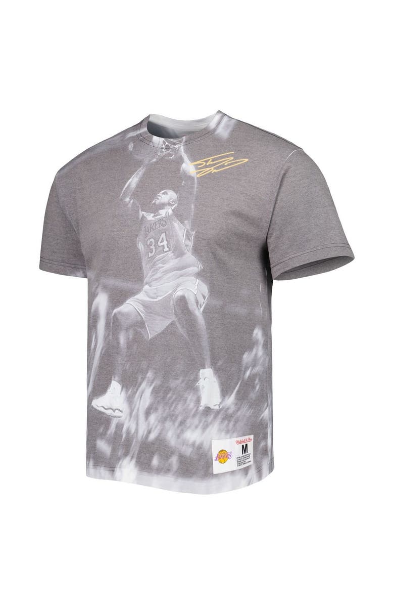 Mitchell & Ness Men's Mitchell & Ness Shaquille O'Neal Heather Gray Los Angeles Lakers Above The Rim T-Shirt, Alternate, color, Gray