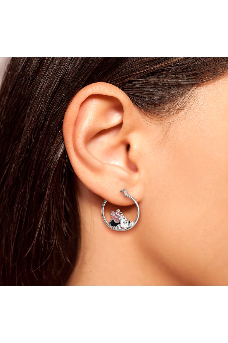 Cute Head Hoop Earrings, Alternate, color, Silver