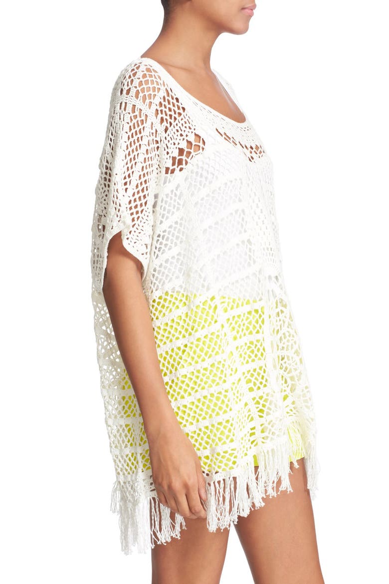 'Kimber' Crochet Cotton Top, Alternate, color, WHITE