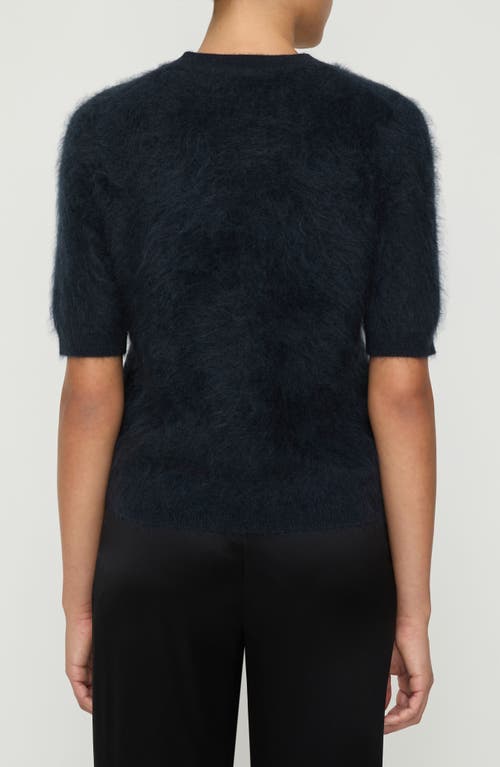 Lafayette 148 New York Brushed Cashmere Crewneck Sweater In Black