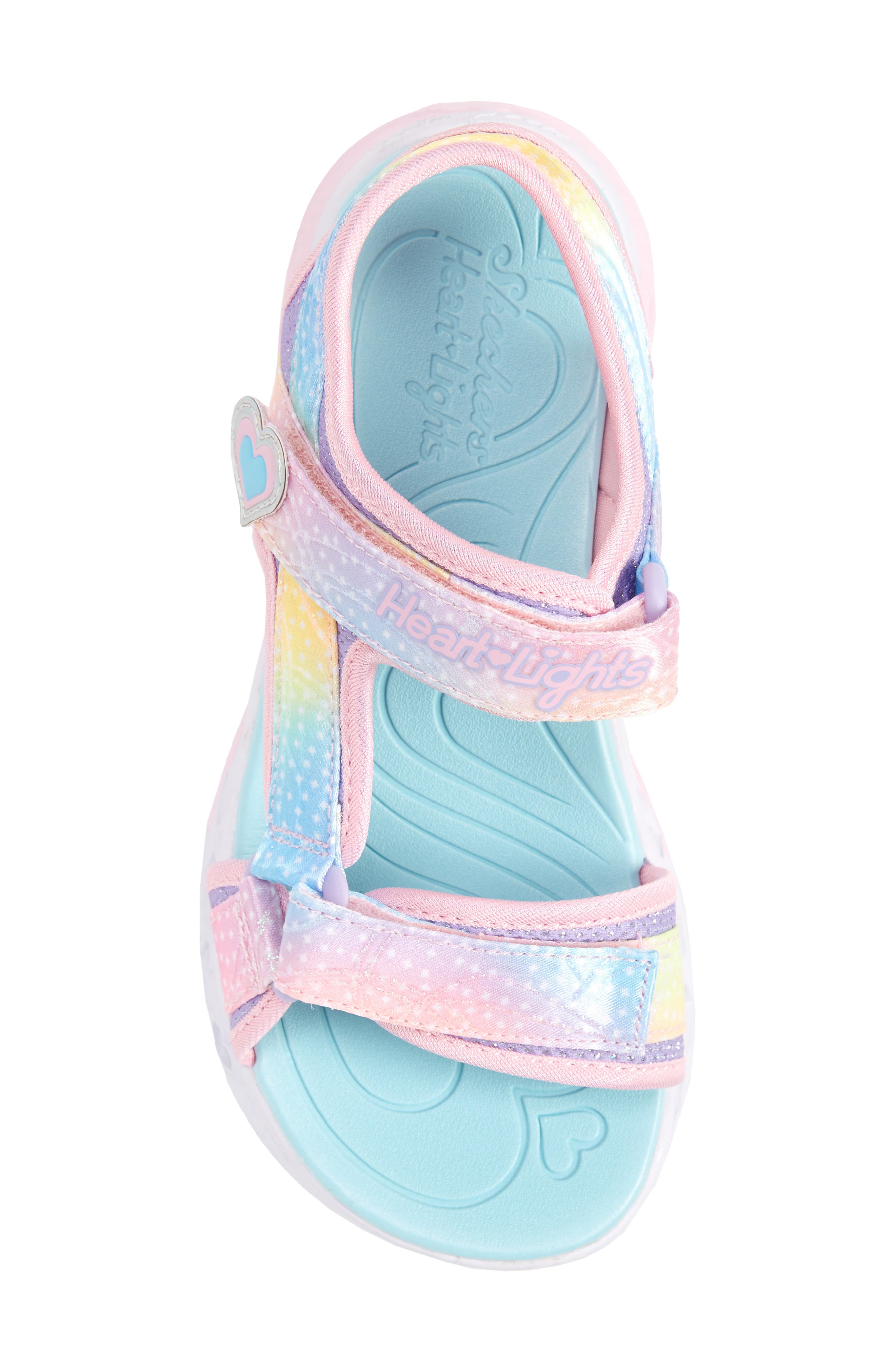 SKECHERS Flutter Hearts Light-Up Sandal, Alternate, color, 