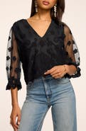 Ramy Brook Esmeralda Floral Embroider V-Neck Shirt