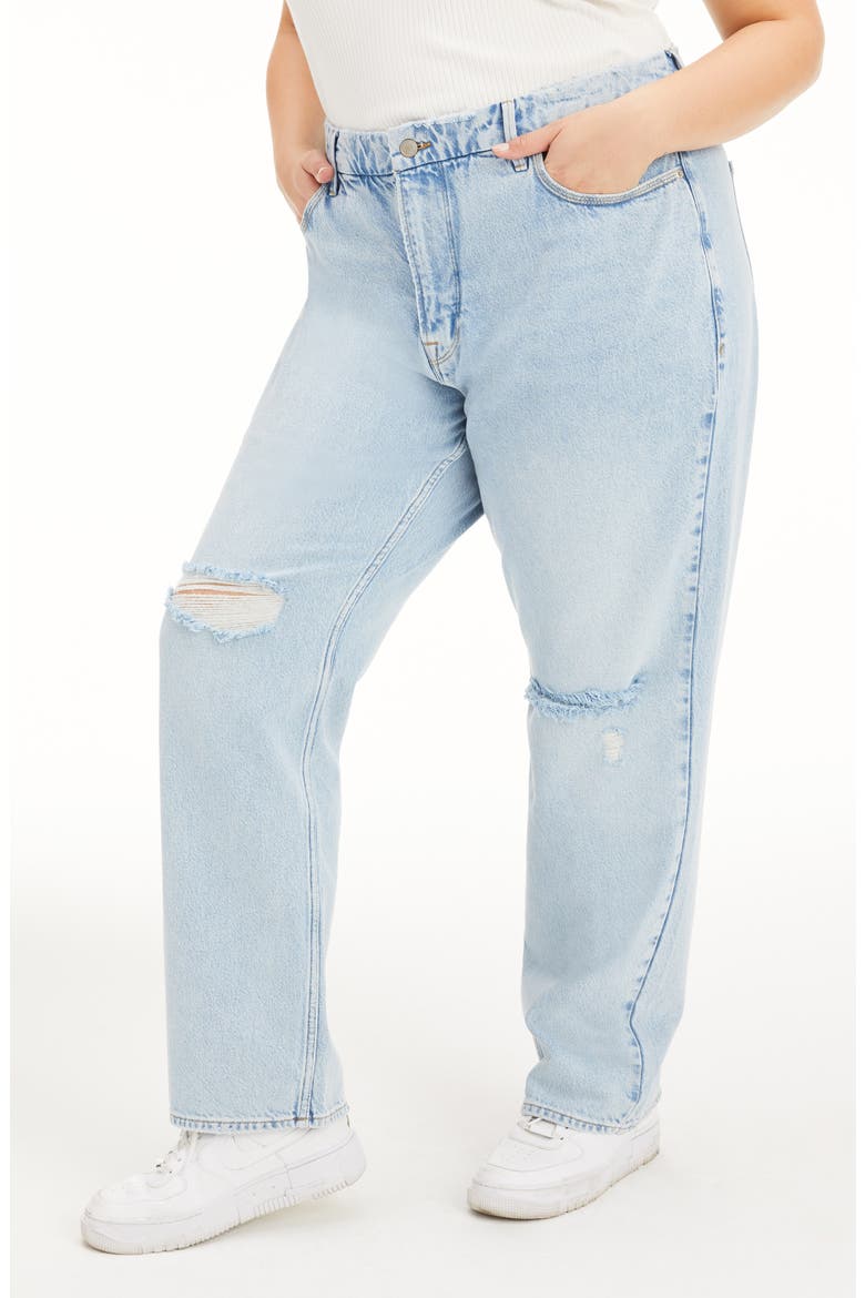 Good '90s Ripped Straight Leg Jeans, Alternate, color, BLUE542