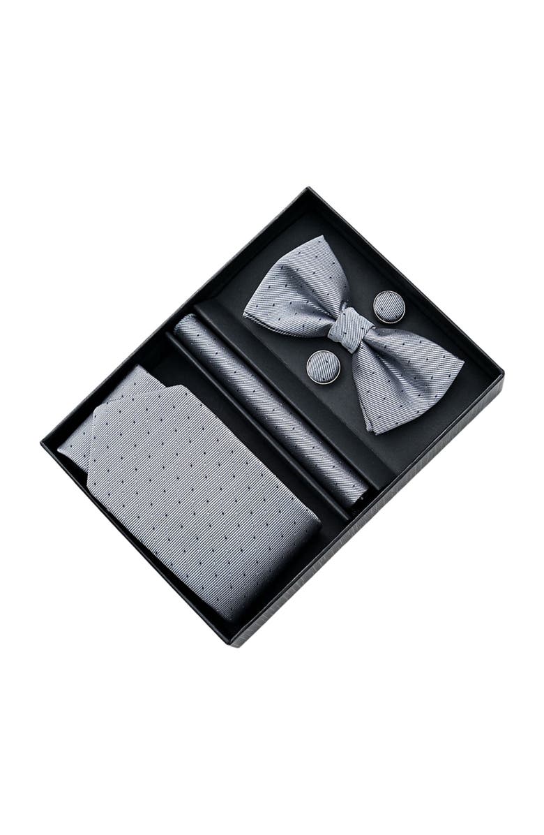 MOUSTACHE Dotted Tie Set, Alternate, color, Silver