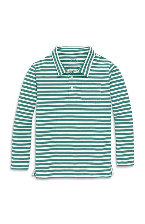 Kids Long Sleeve Polo in Stripe (Toddler, Little Kid, & Big Kid)