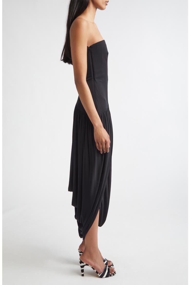 Bustier Jersey Gown, Alternate, color, NERO