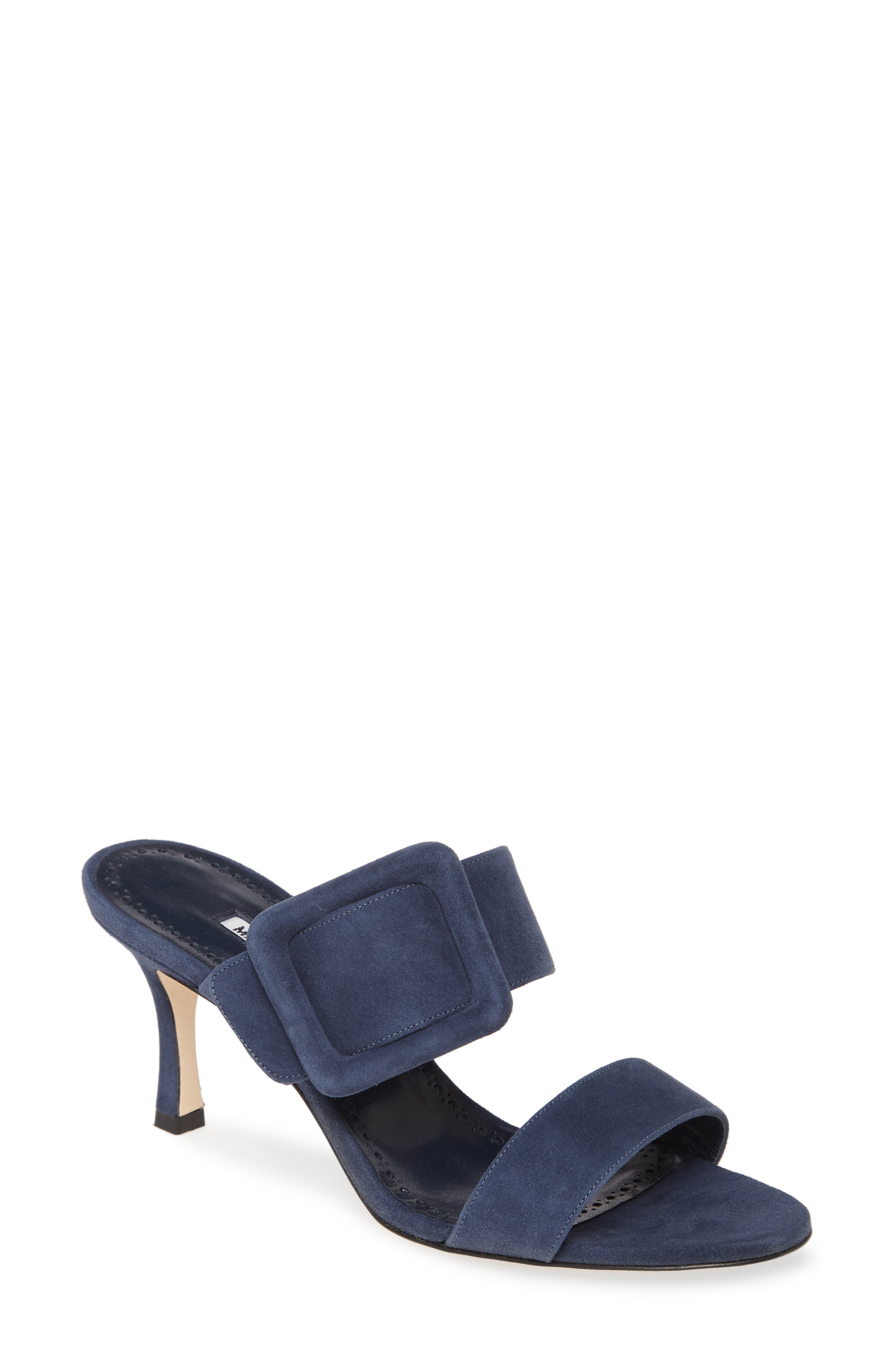 Gable Buckle Slide Sandal, Main, color, DENIM NAVY SUEDE