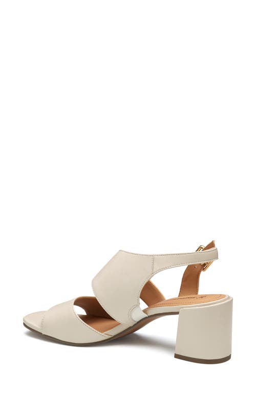 Johnston & Murphy Everly Asymmetric Slingback Sandal In Bone Glove Leather