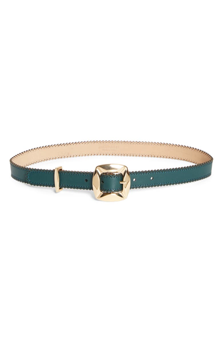 Zimmermann Kaia Leather Deco Belt, Main, color, Emerald