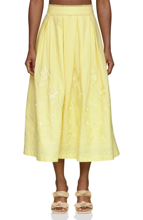スカート JIL SANDER Women Mid Skirts J40MA0121 YELLOW Jil Sander Midi Skirt - Yellow | Garmentory