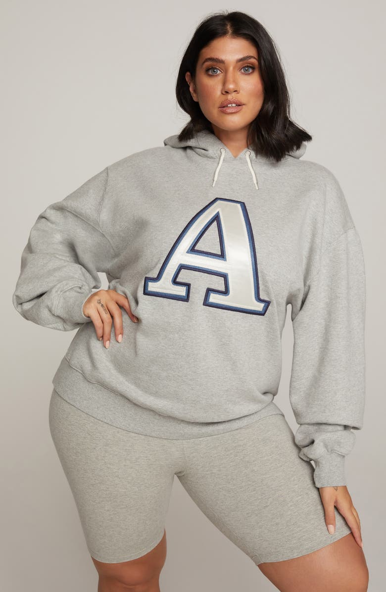 Good American Initial Oversize Hoodie, Alternate, color, 
