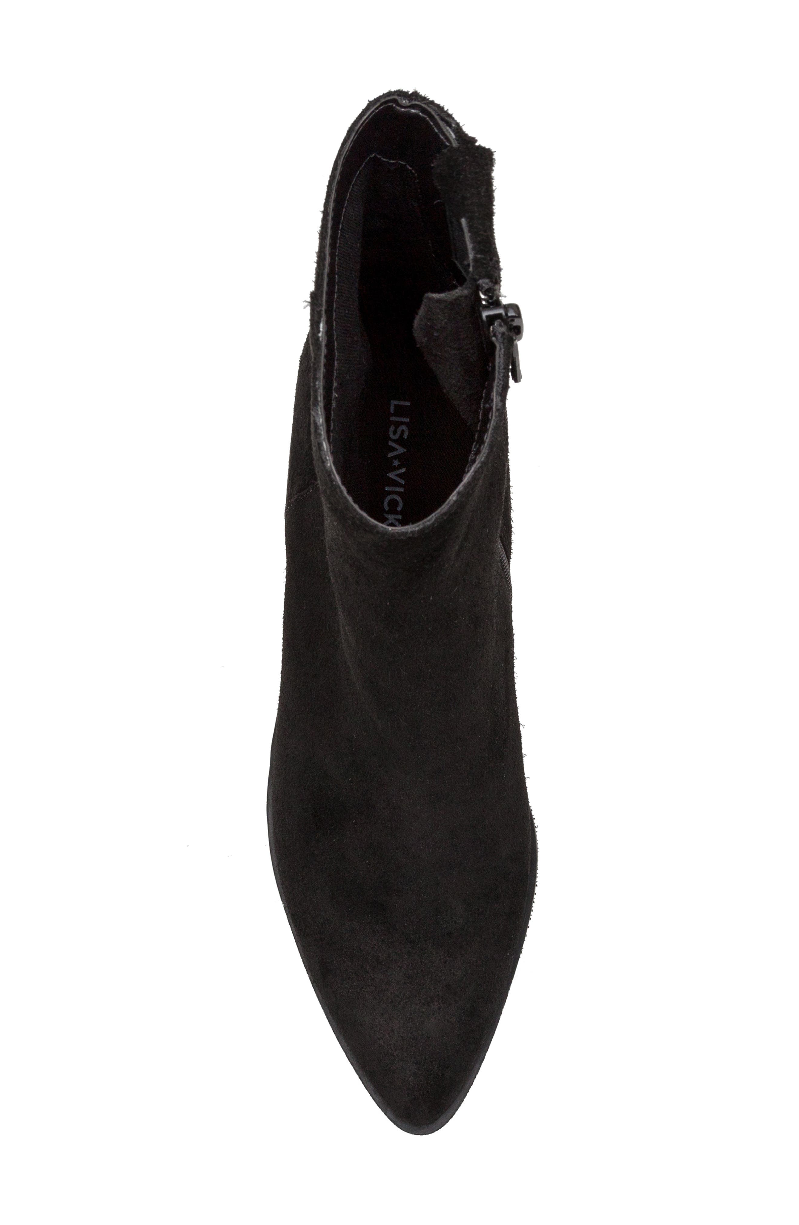 Sunny-V Pointed Toe Bootie, Alternate, color, BLACK