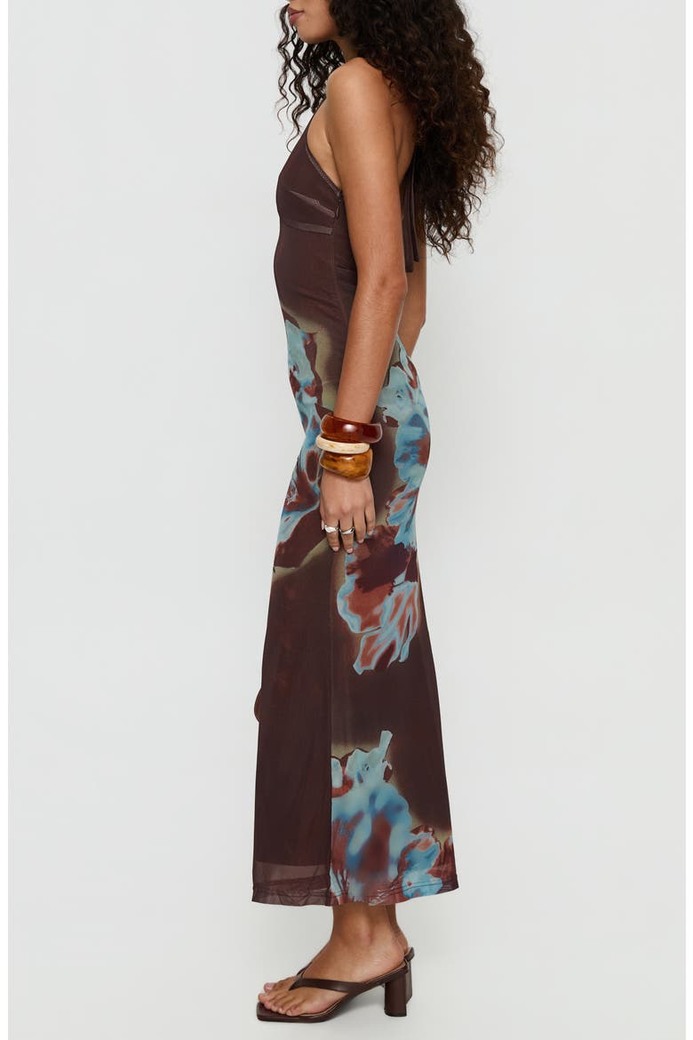 Maritsa Beaded Halter Maxi Dress, Alternate, color, BROWN FLORAL