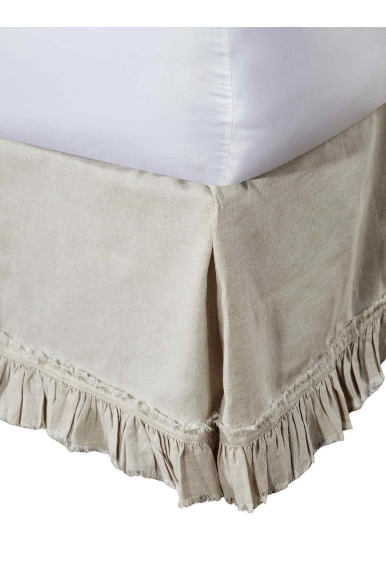 Ruffle European Linen Bed Skirt, Main, color, Beige
