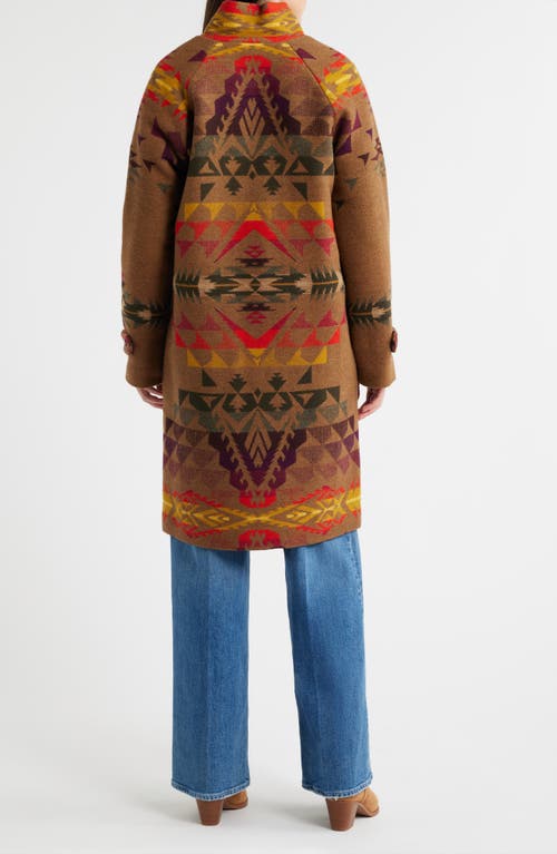 Pendleton Autumn Birch Archive Virgin Wool Blend Blanket Coat In Brown