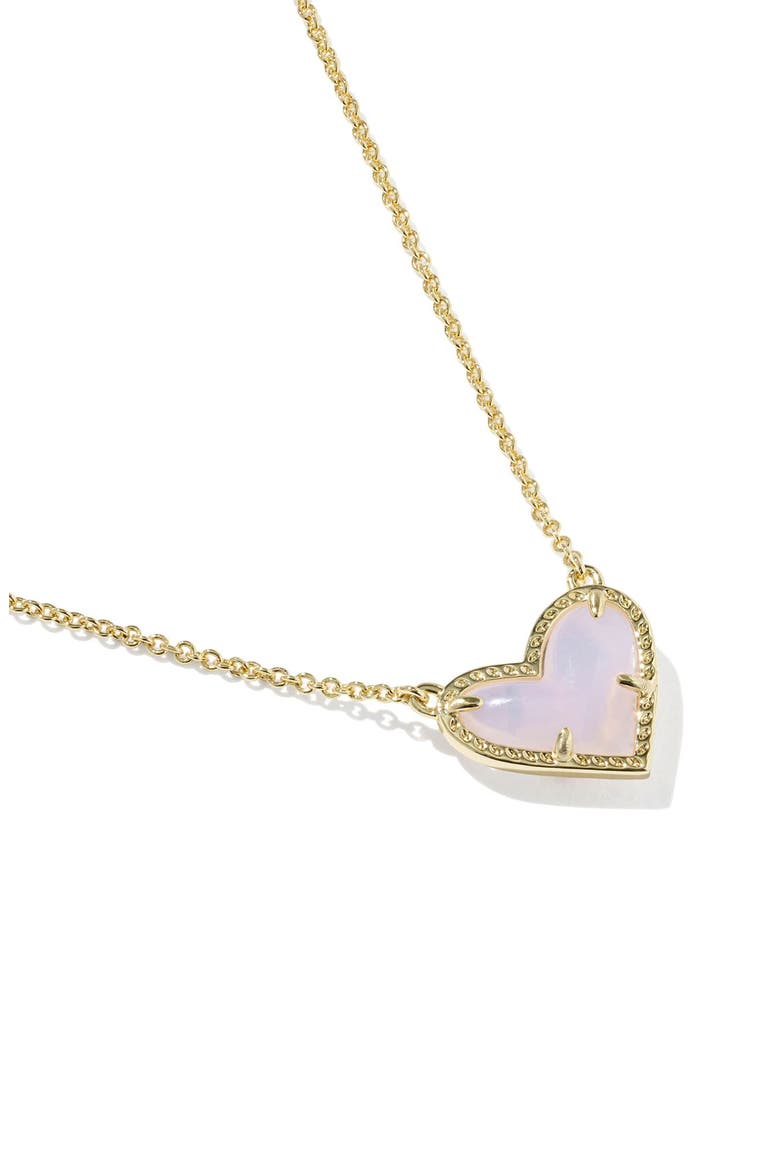 Ari Heart Pendant Necklace, Alternate, color, GOLD PINK OPALITE GLASS