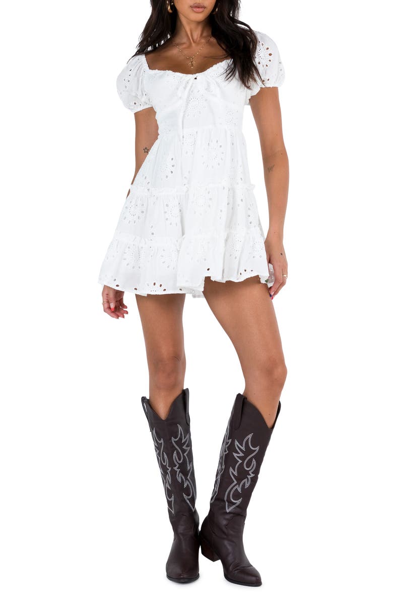 Princess Polly Lavine Minidress, Main, color, White