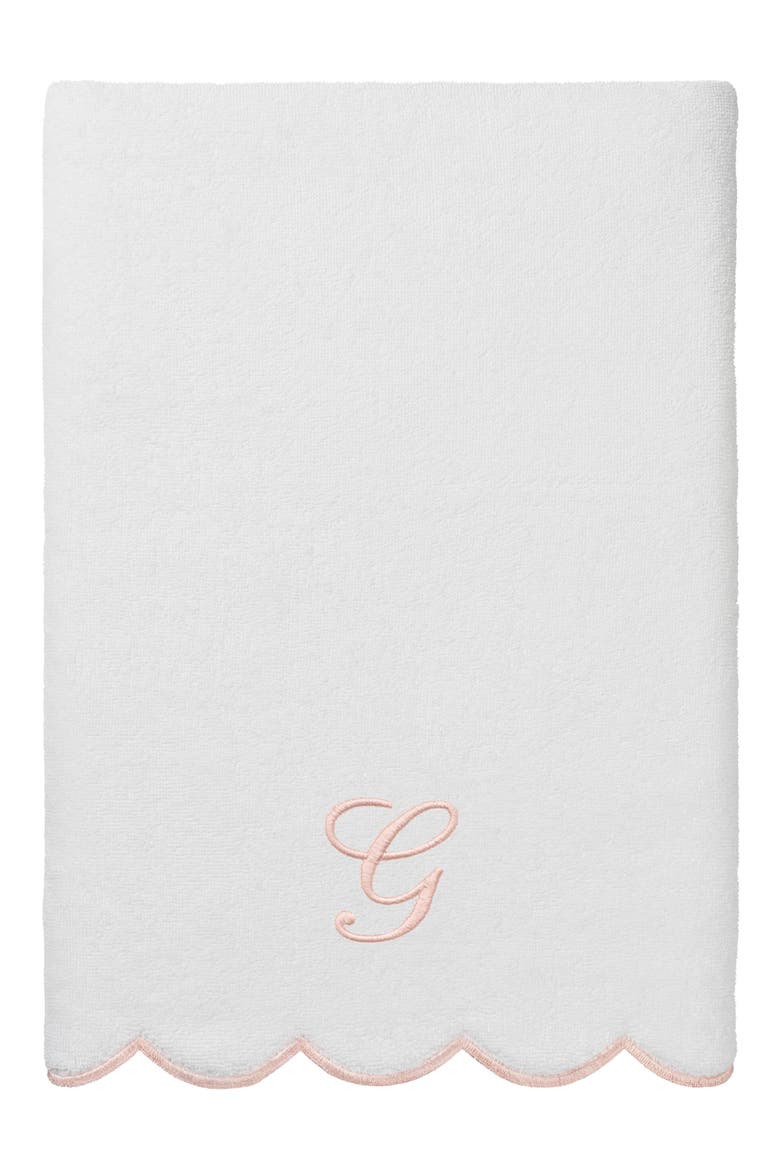 Scalloped 3-Piece Personalized Towel Set, Alternate, color, WHITE/ PINK G