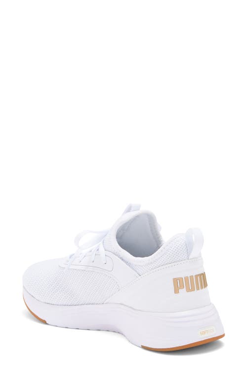Puma Softride Ruby Luxe Sneaker In  White- Gold-gum