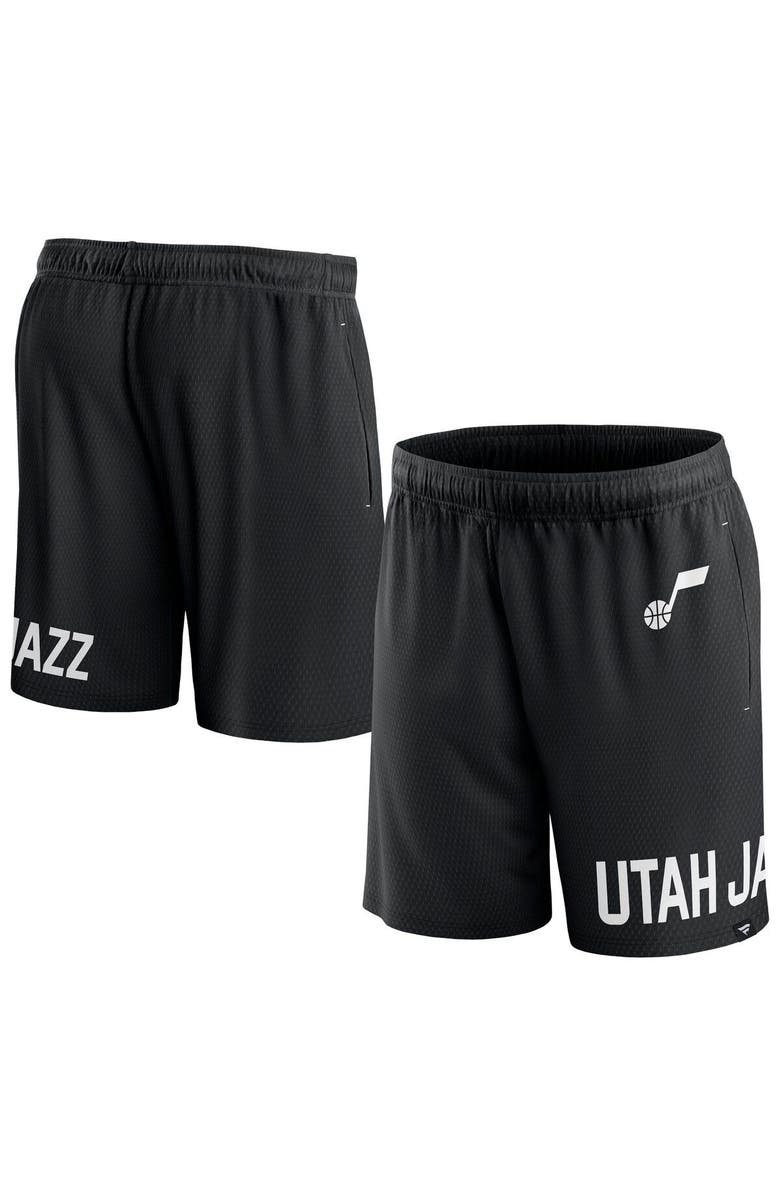 FANATICS Men's Fanatics Branded Black Utah Jazz Free Throw Mesh Shorts, Main, color, Black
