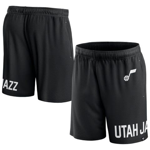 Men's Fanatics Branded Black Utah Jazz Free Throw Mesh Shorts
