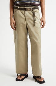 Sacai Extended Waist Cotton Chino Straight Leg Cargo Pants
