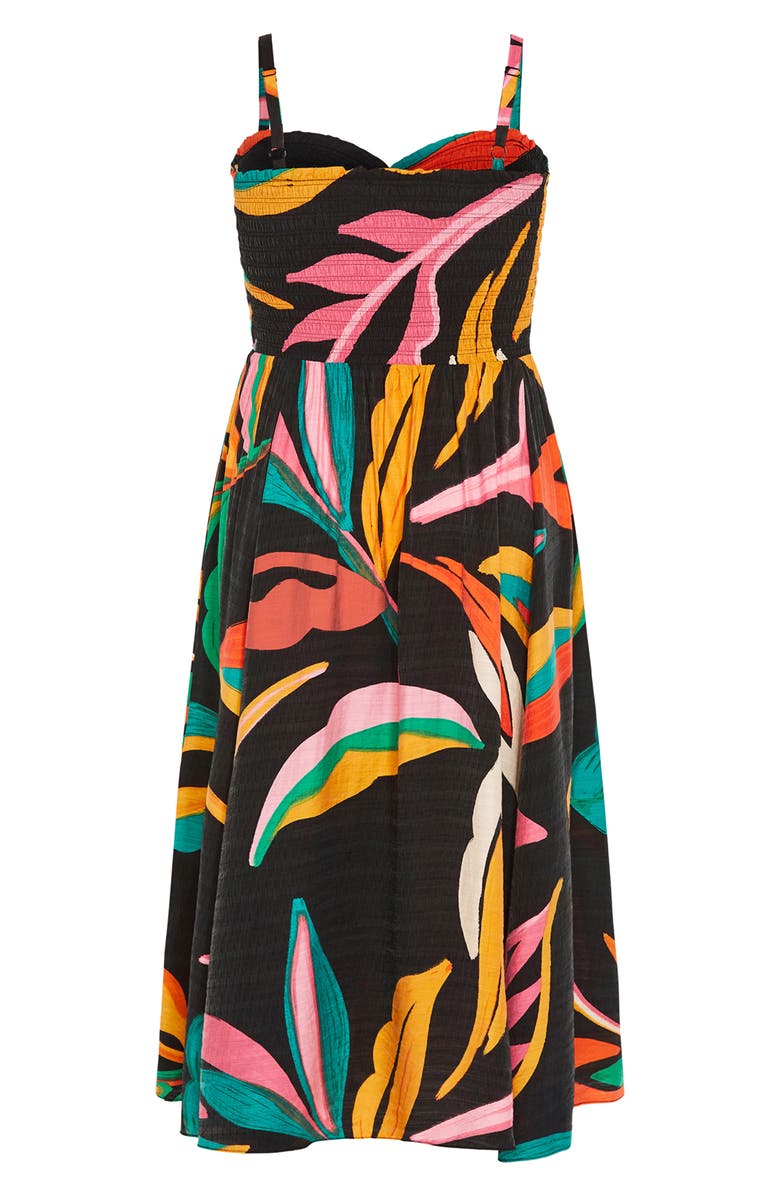 City Chic Maui Tropical Print Sundress, Alternate, color,