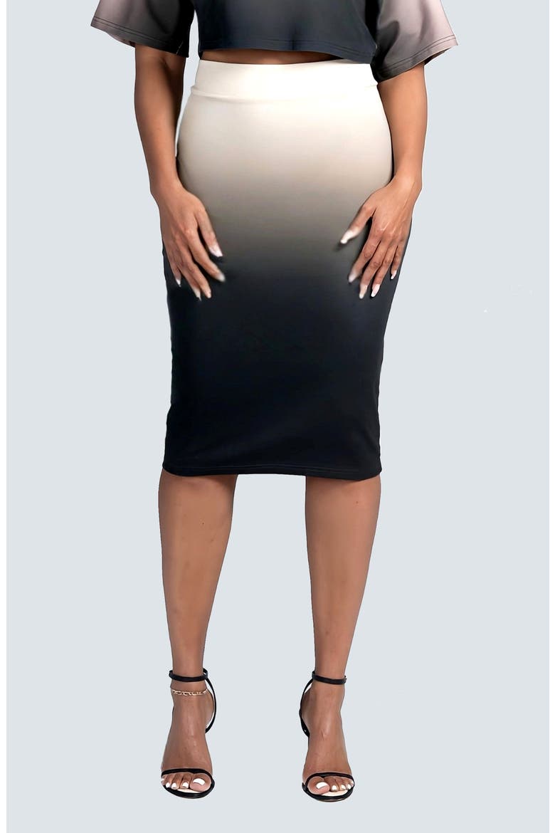 Ombré Perfect Pencil Skirt, Main, color, BLACK