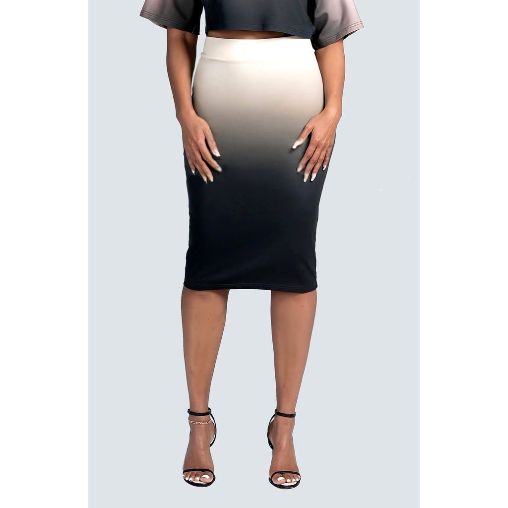 Dai Moda Ombré Perfect Pencil Skirt In Black
